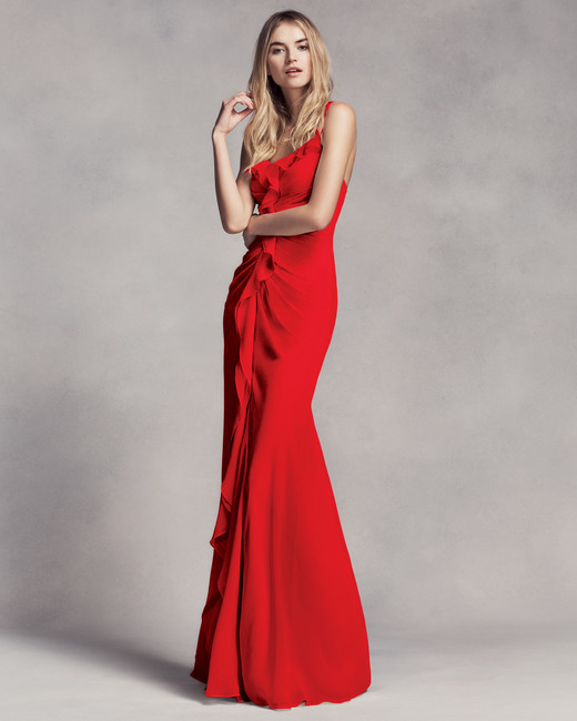 Red and White Bridesmaid Dresses